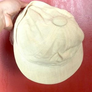 Vintage Cream Linen hat with small brim
